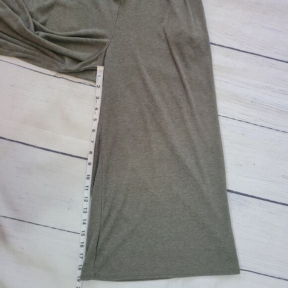 Lulus Size S Melinda Olive Green Short Sleeve Jumpsuit Ribbed Elastic Waist Tie - Picture 12 of 13